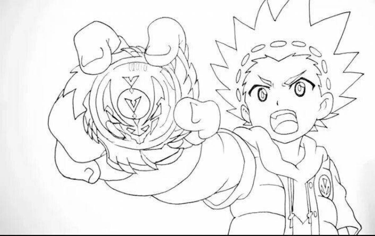 Beautiful beyblade burst coloring page