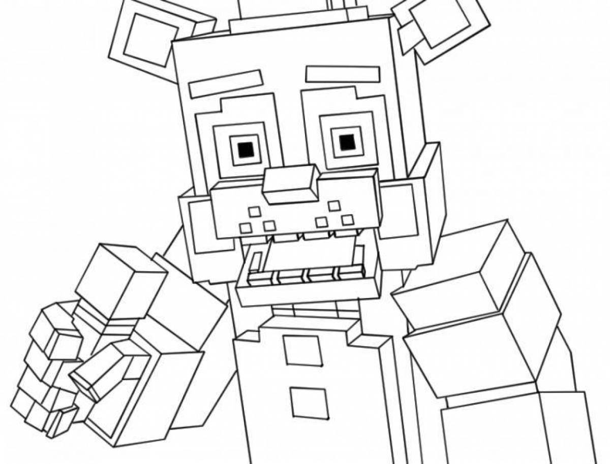 Colorful minecraft edison coloring page