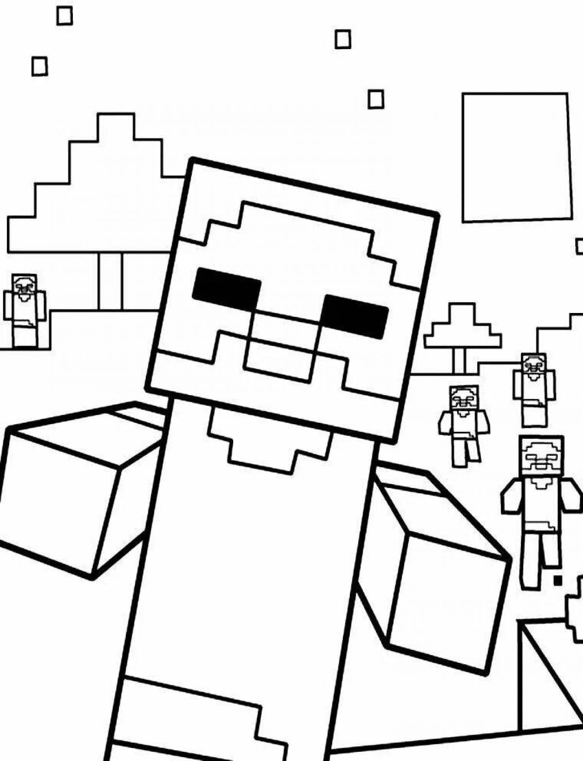 Minecraft edison fantasy coloring page