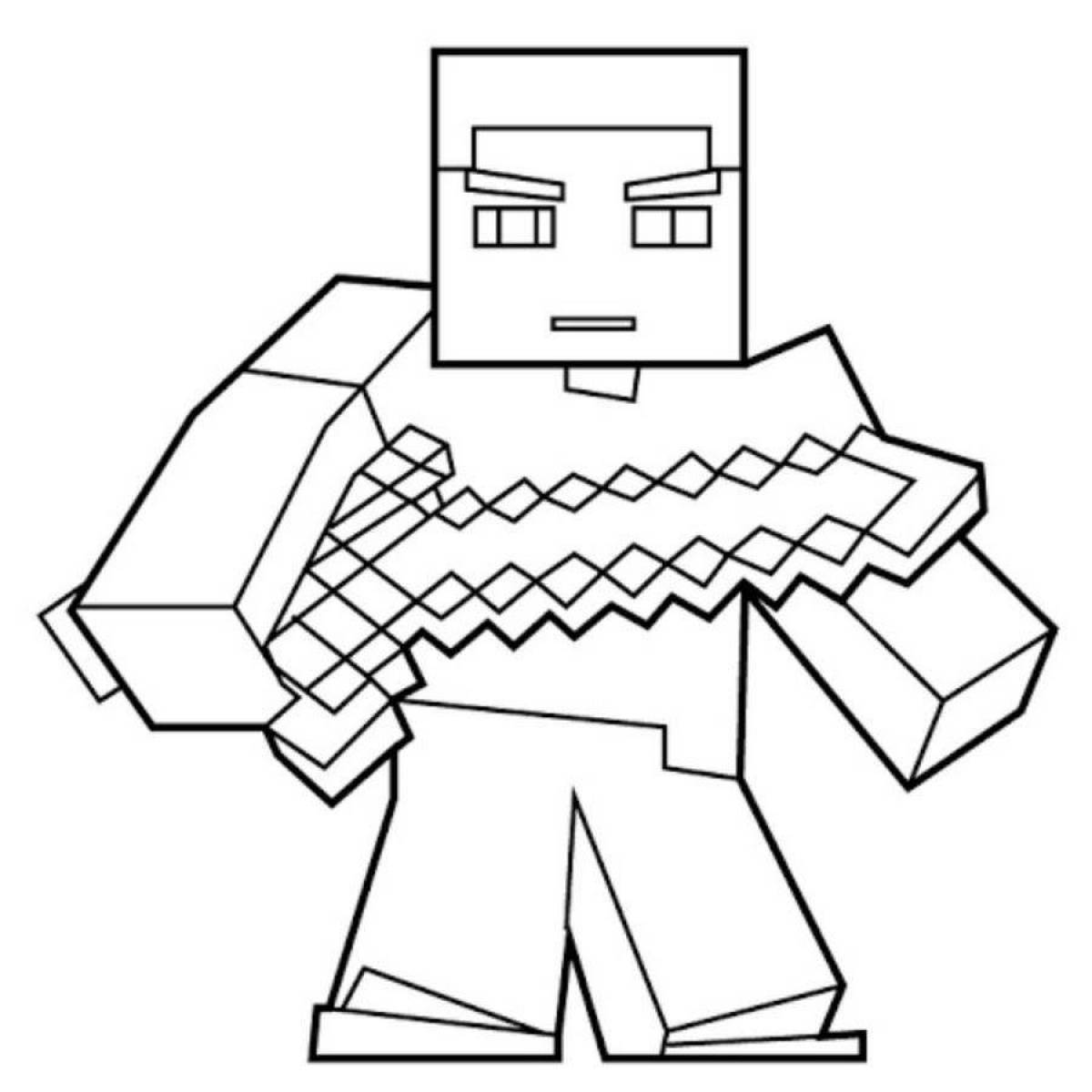 Очаровательная страница раскраски эдисона в minecraft