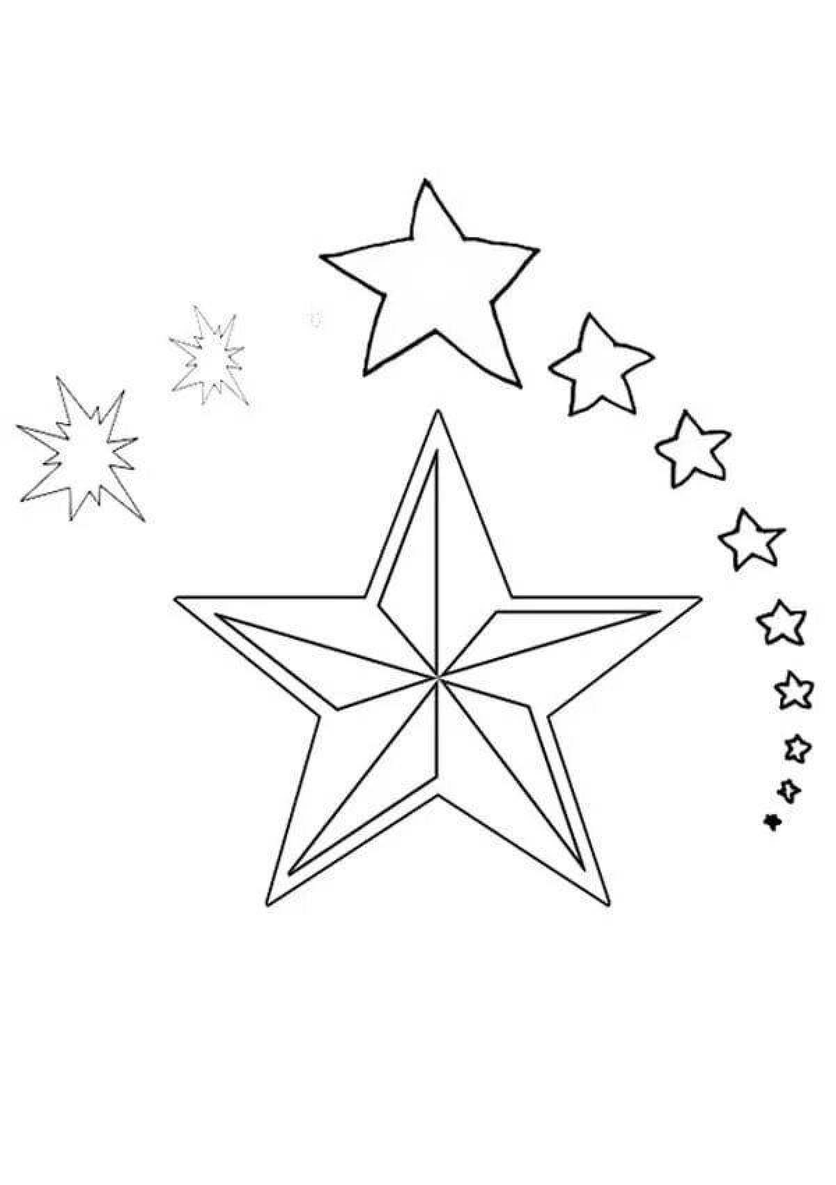 Coloring shiny military star