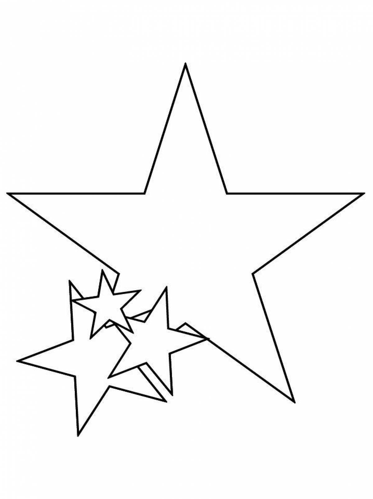 Coloring book shining military star