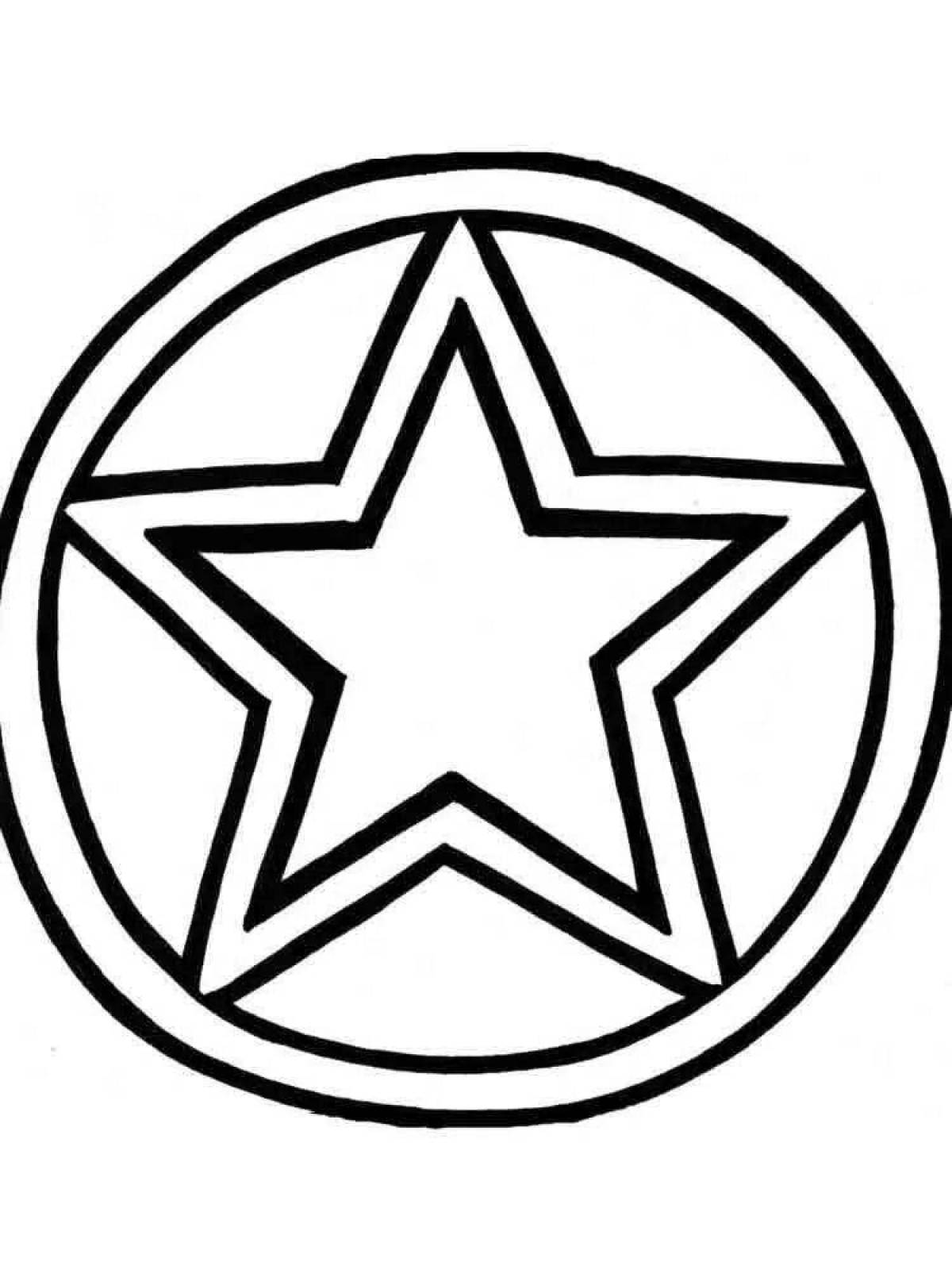 Awesome military star coloring page