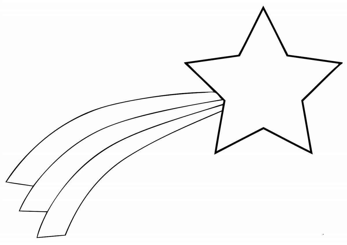 Coloring book glowing military star