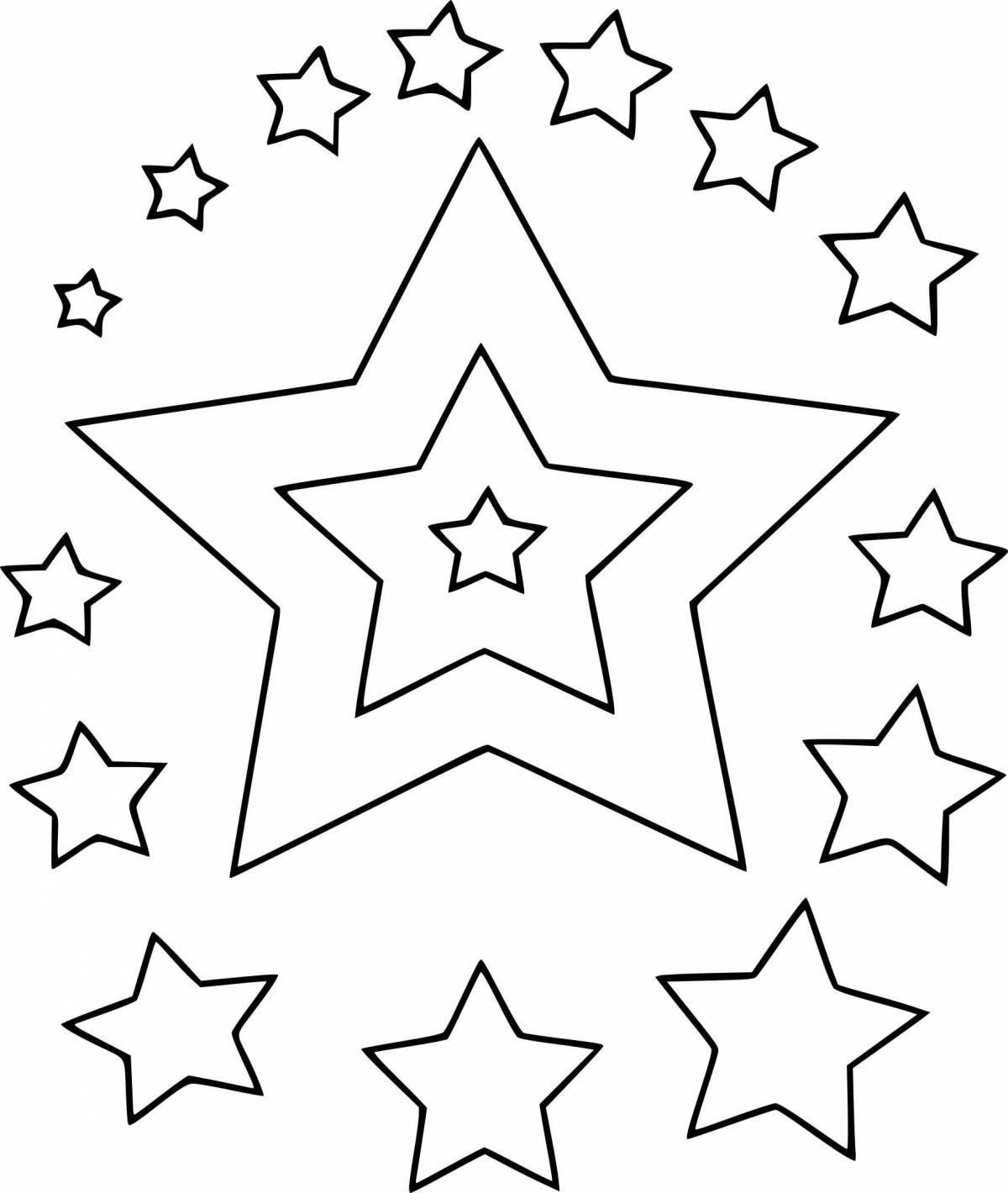 Colorfully painted military star coloring book