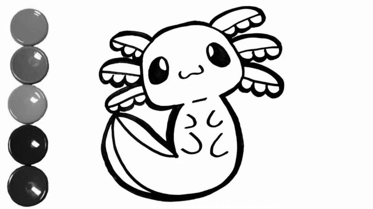 Delightful axolotl coloring book