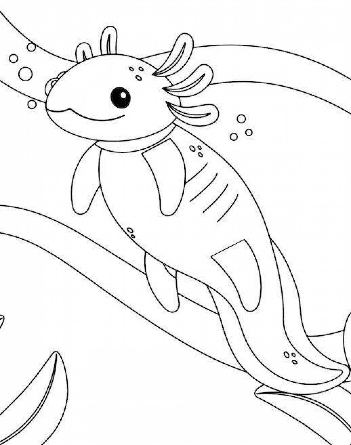 Handsome axolotl coloring book
