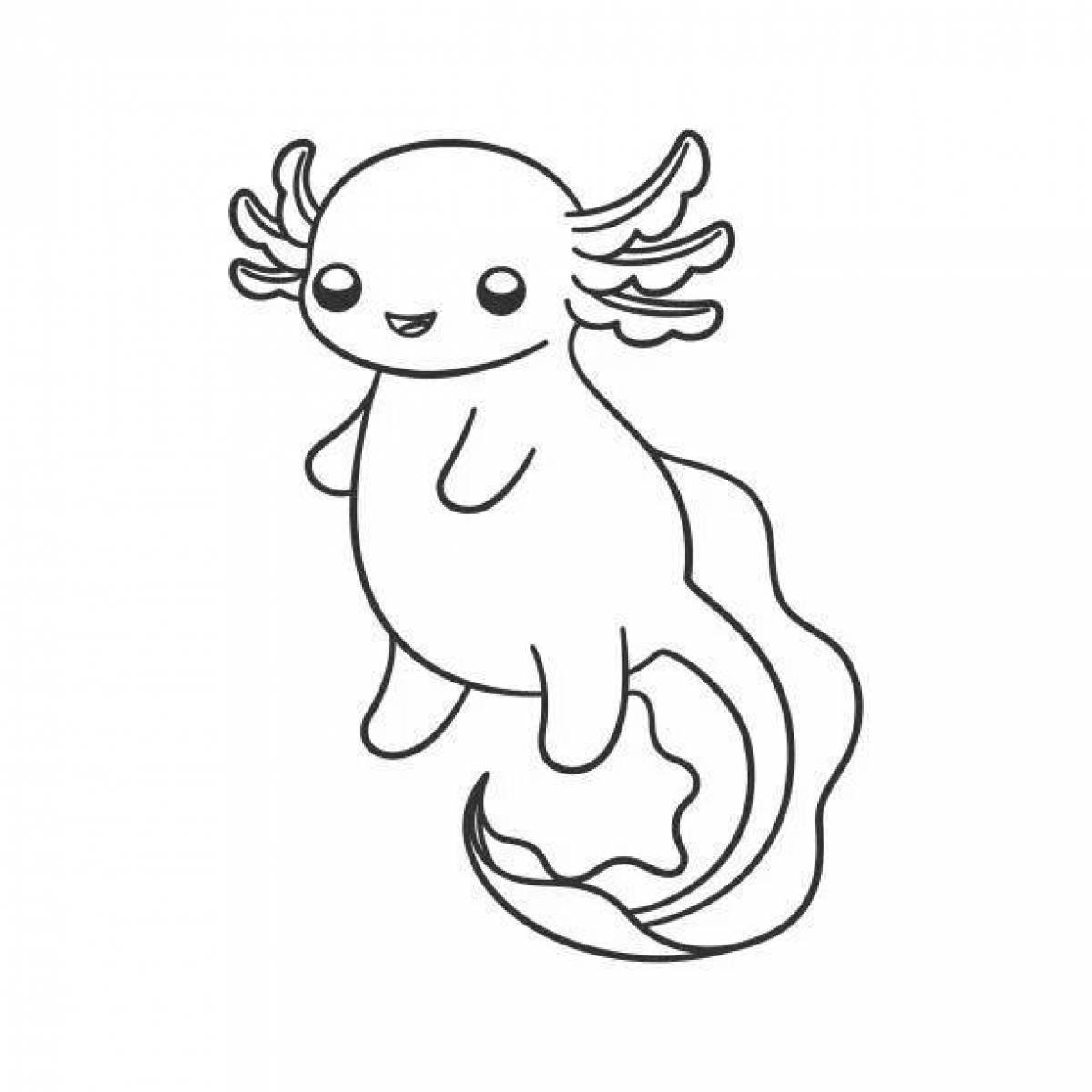 Joyful axolotl coloring