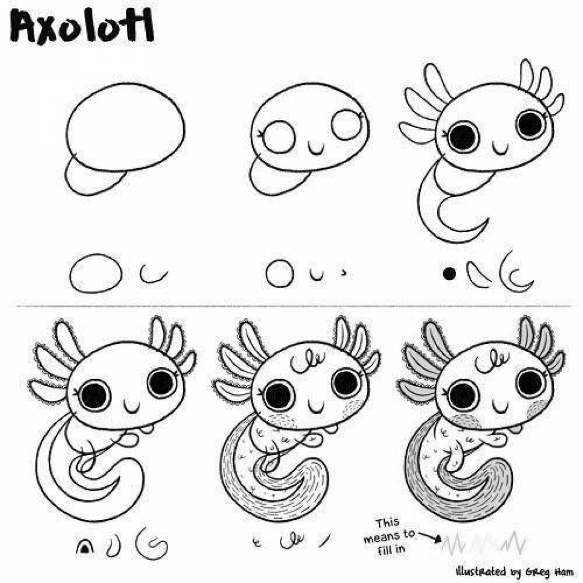 Nice axolotl coloring