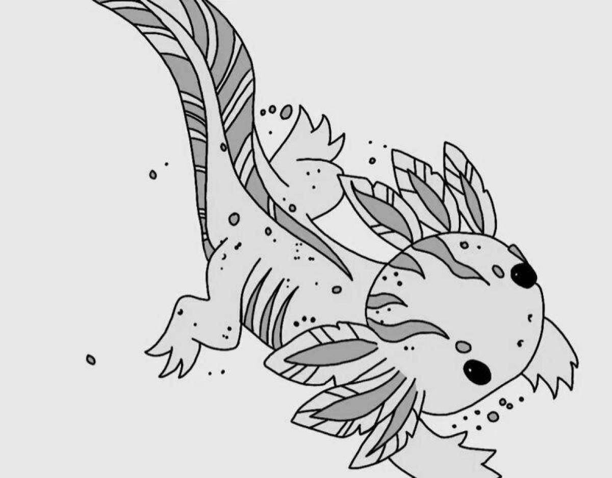 Exciting axolotl coloring book