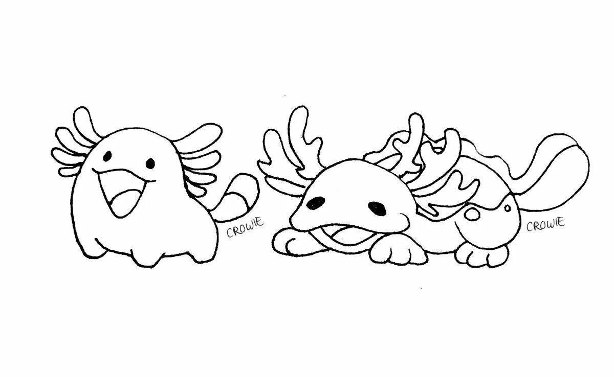 Spicy axolotl coloring book