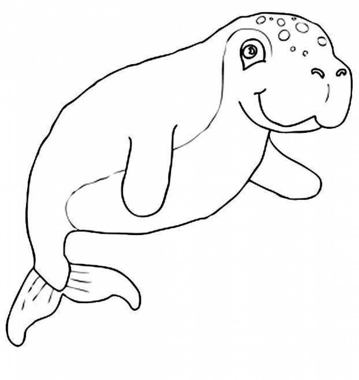 Coloring book shining elephant seal