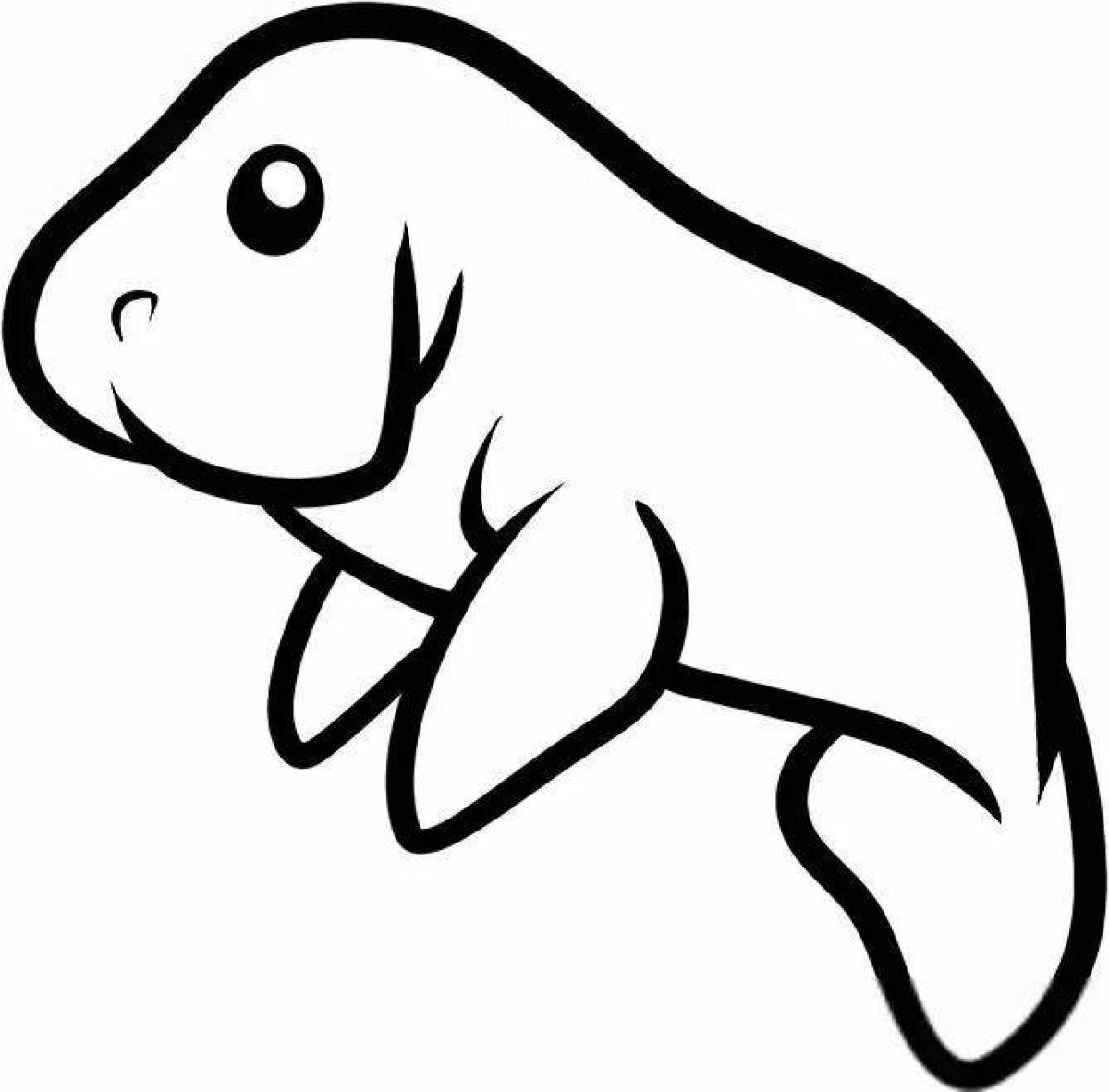 Coloring page happy elephant seal