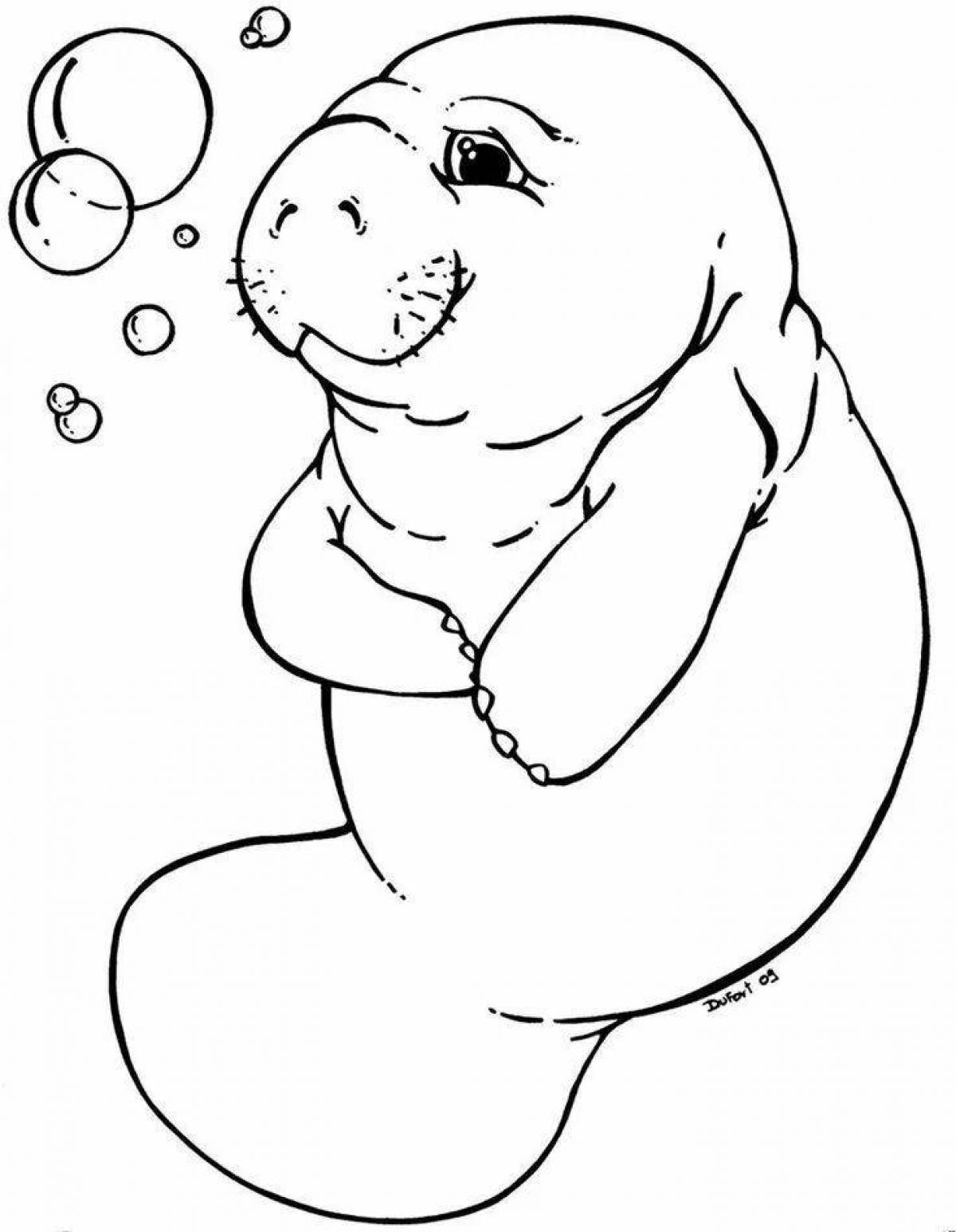 Exotic elephant seal coloring page