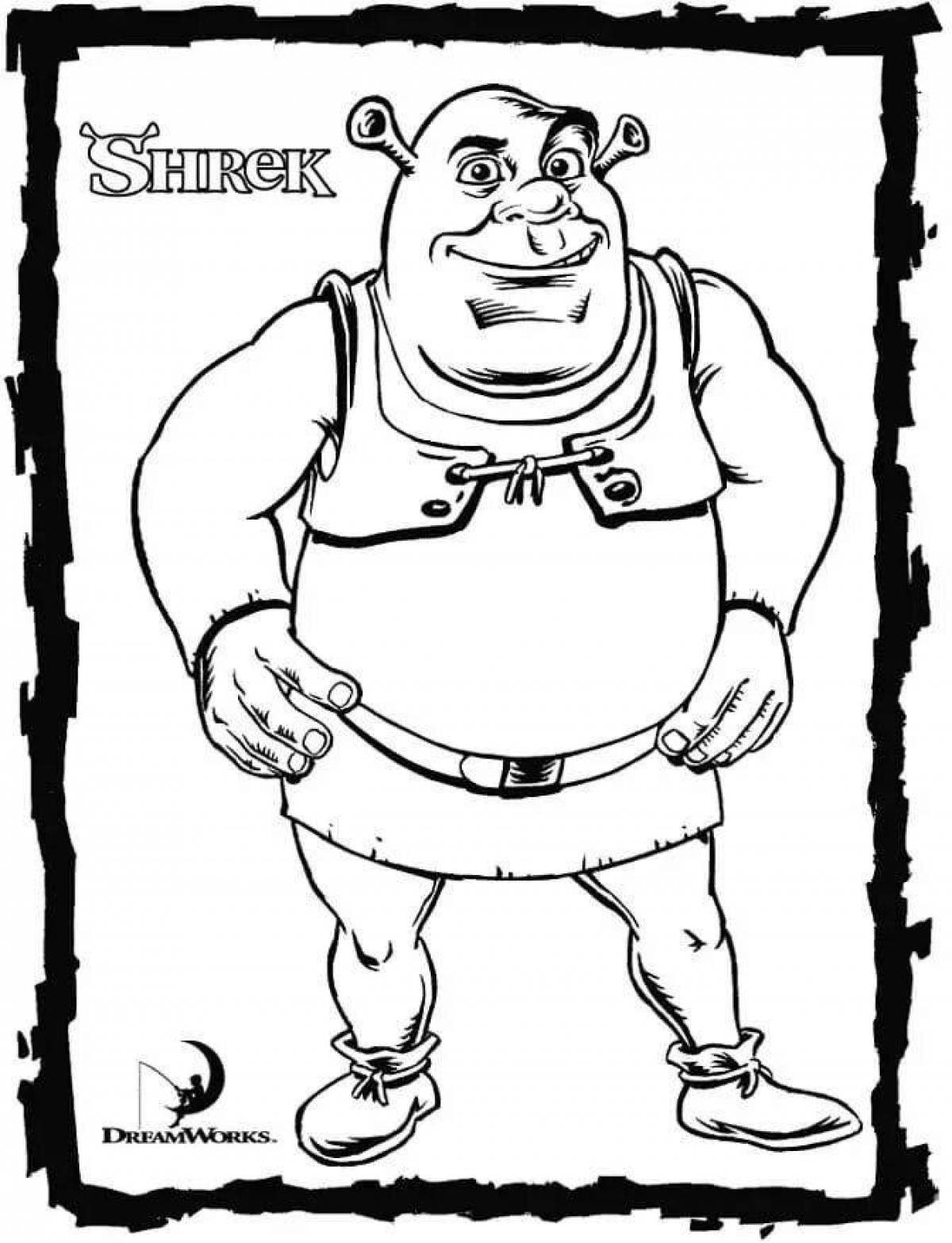 Colorful shrek coloring page