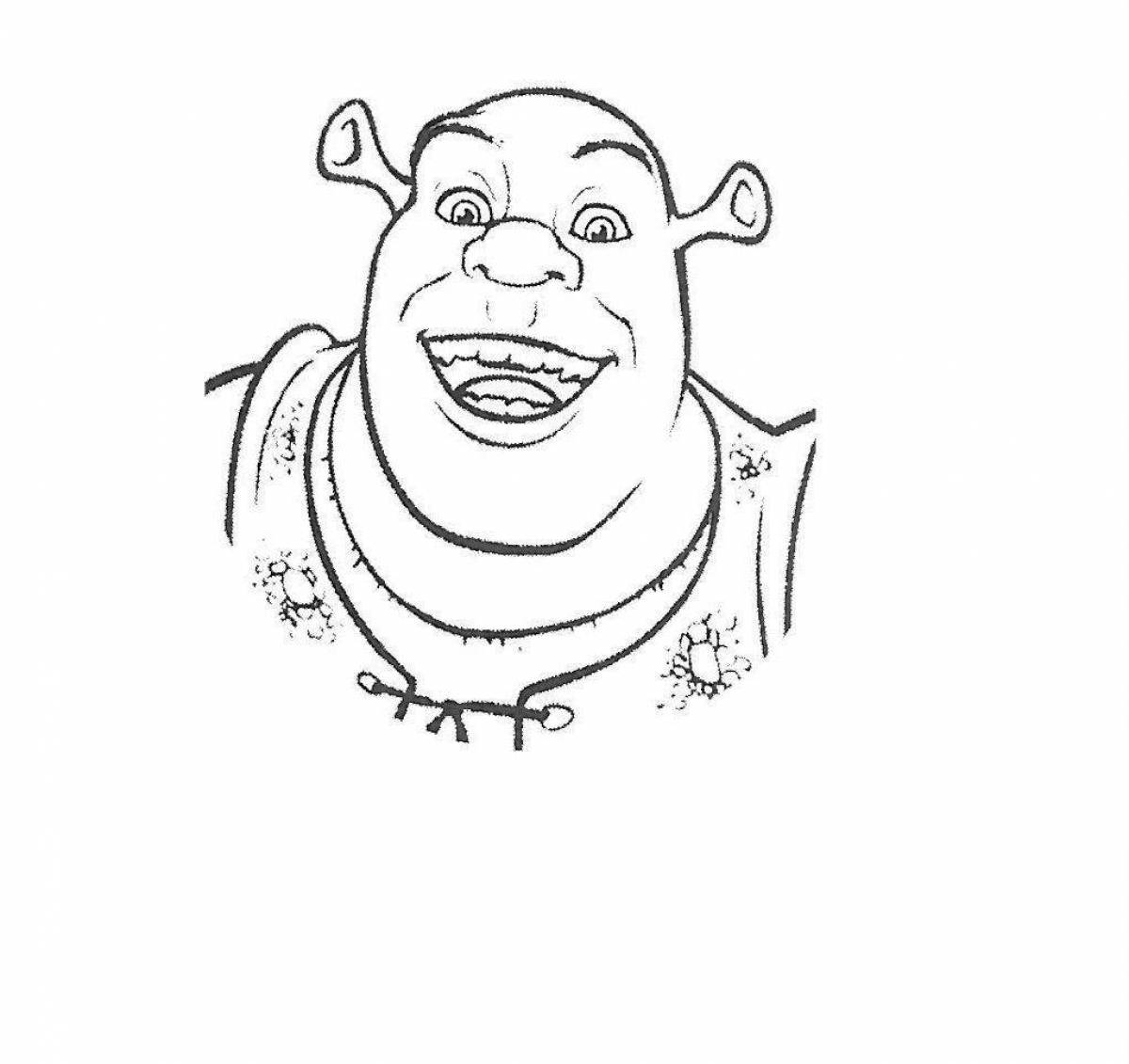 Cheerful Shrek coloring book