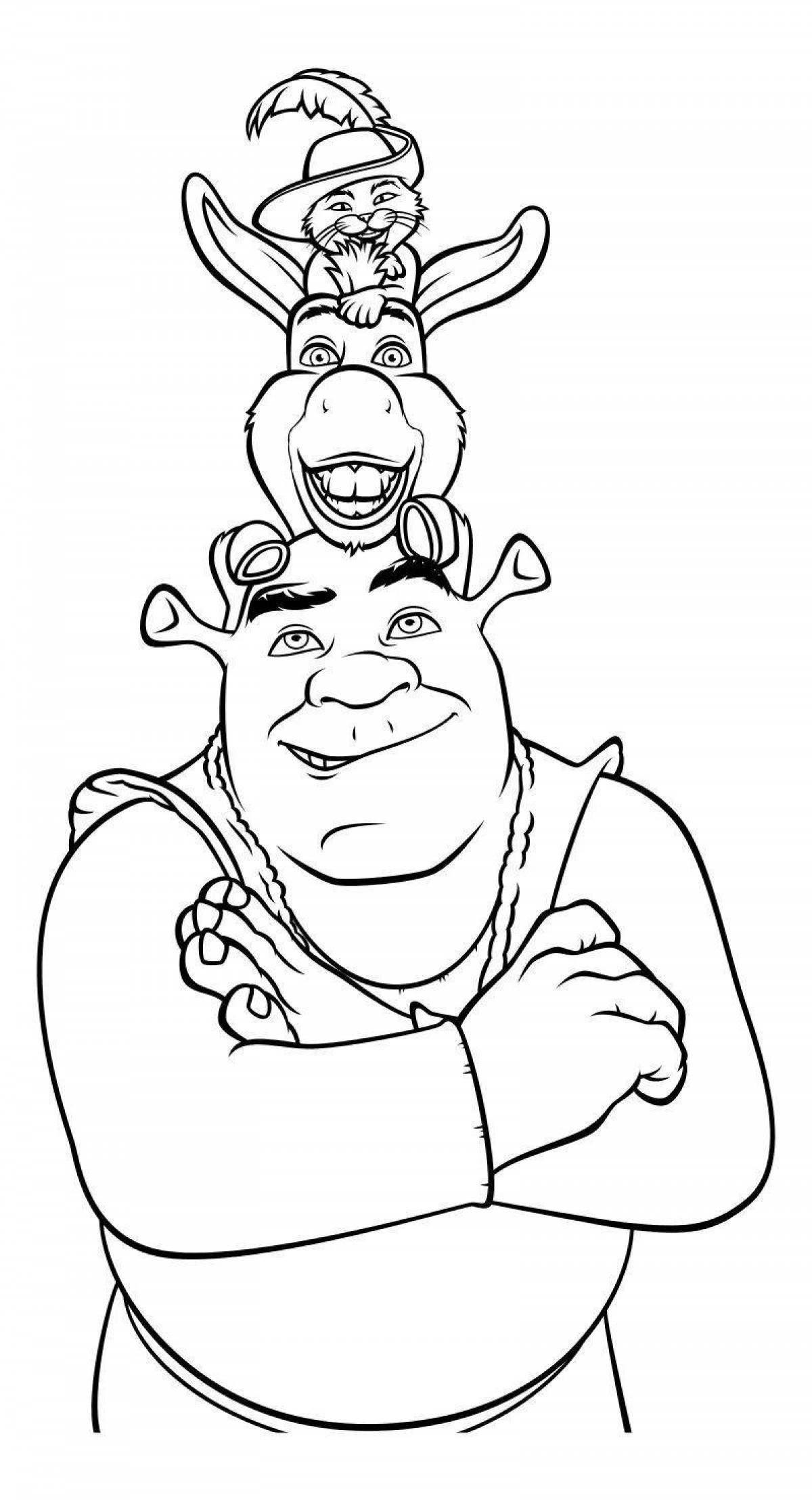 Animated shrek coloring page