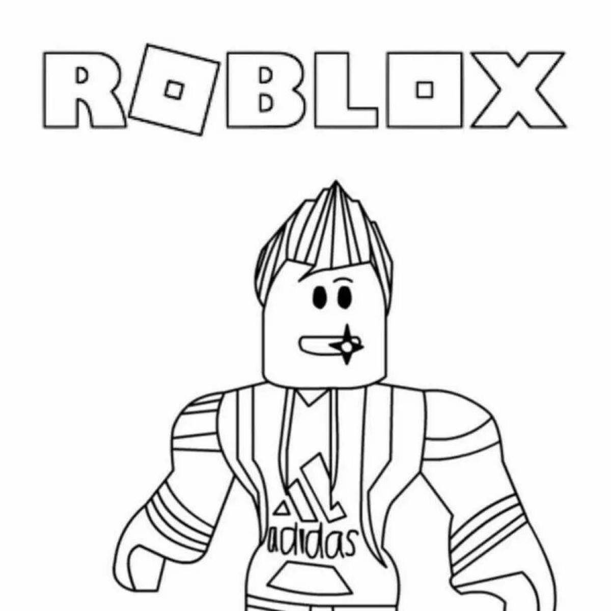 Игривая страница раскраски roblox robzi