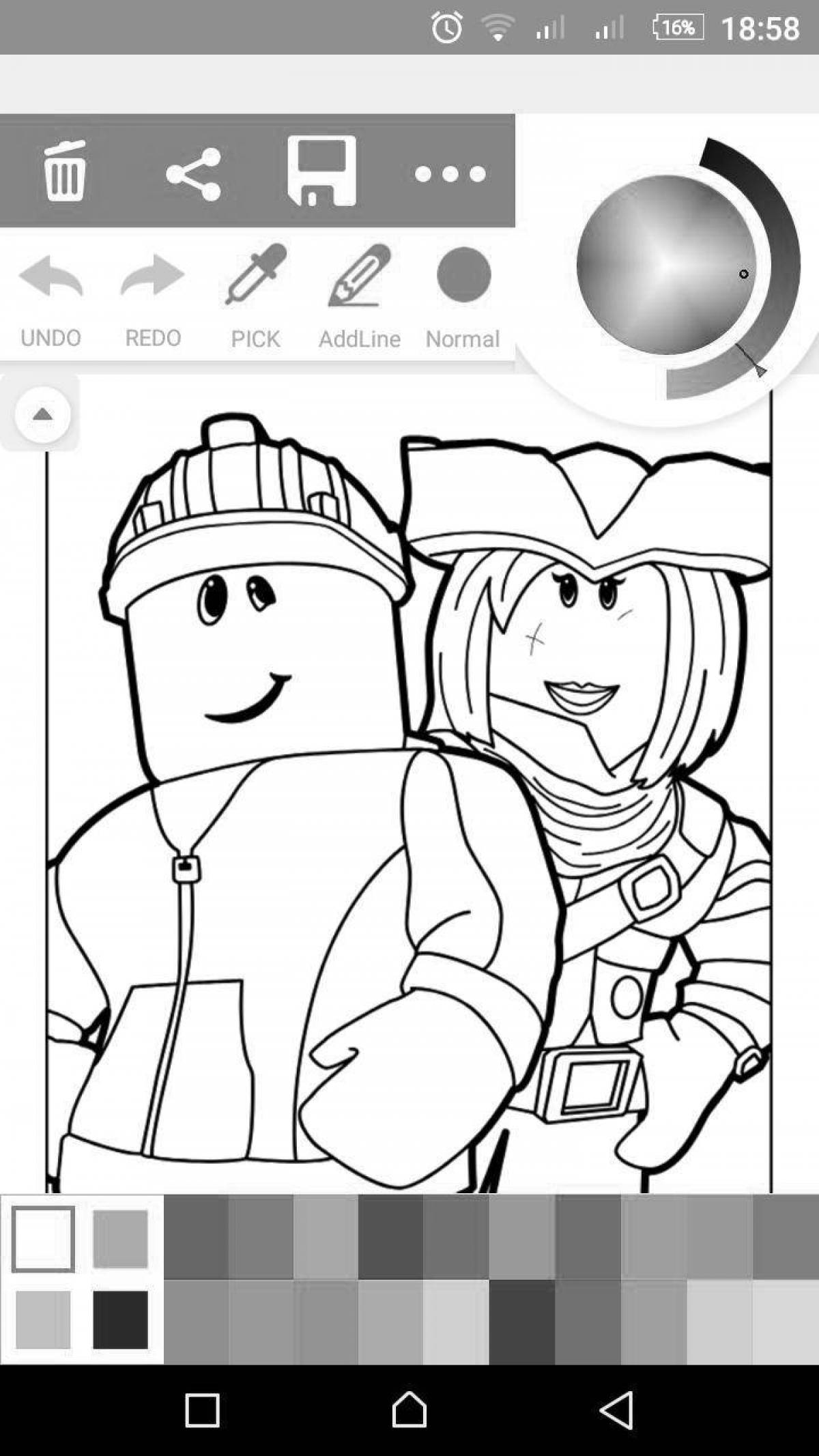 Roblox robzi color live coloring page