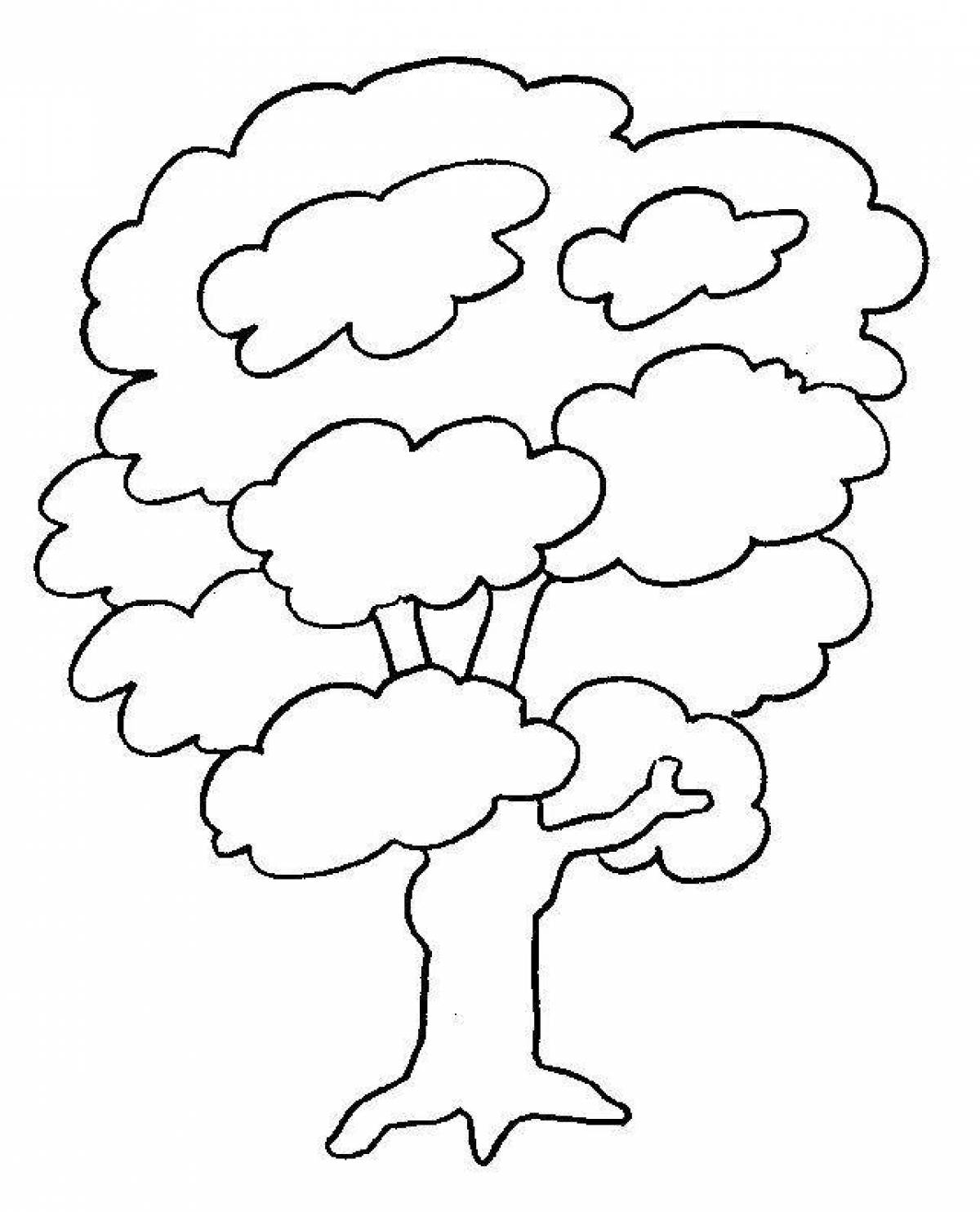 Exquisite tree pattern coloring page