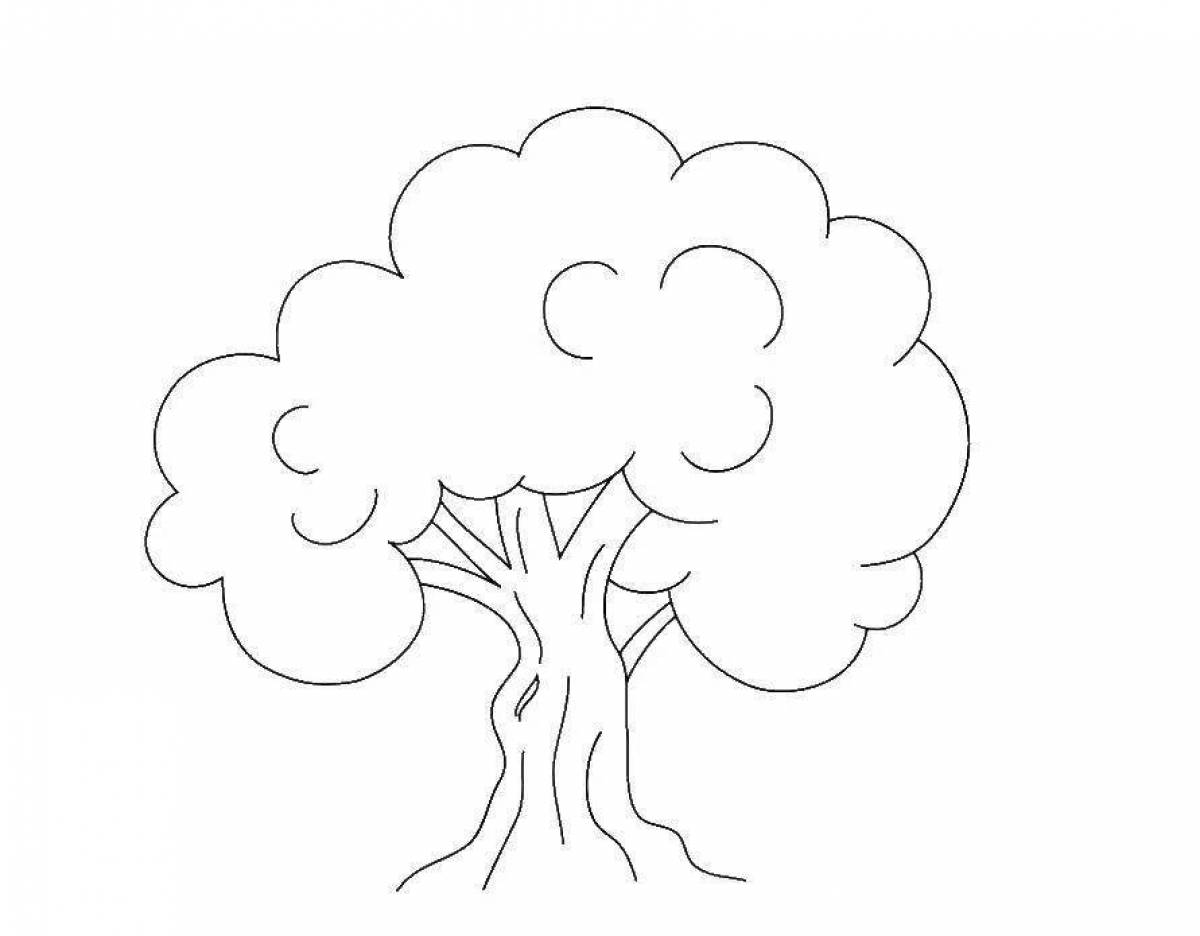 Adorable tree coloring page
