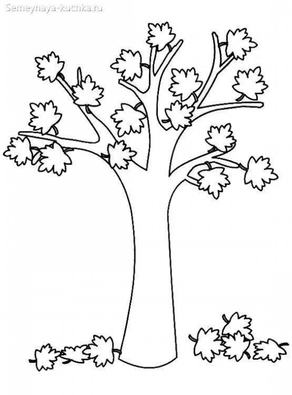 Coloring book with amazing tree pattern