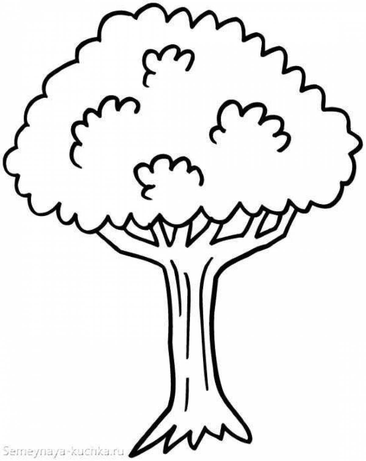 Radiant tree coloring page