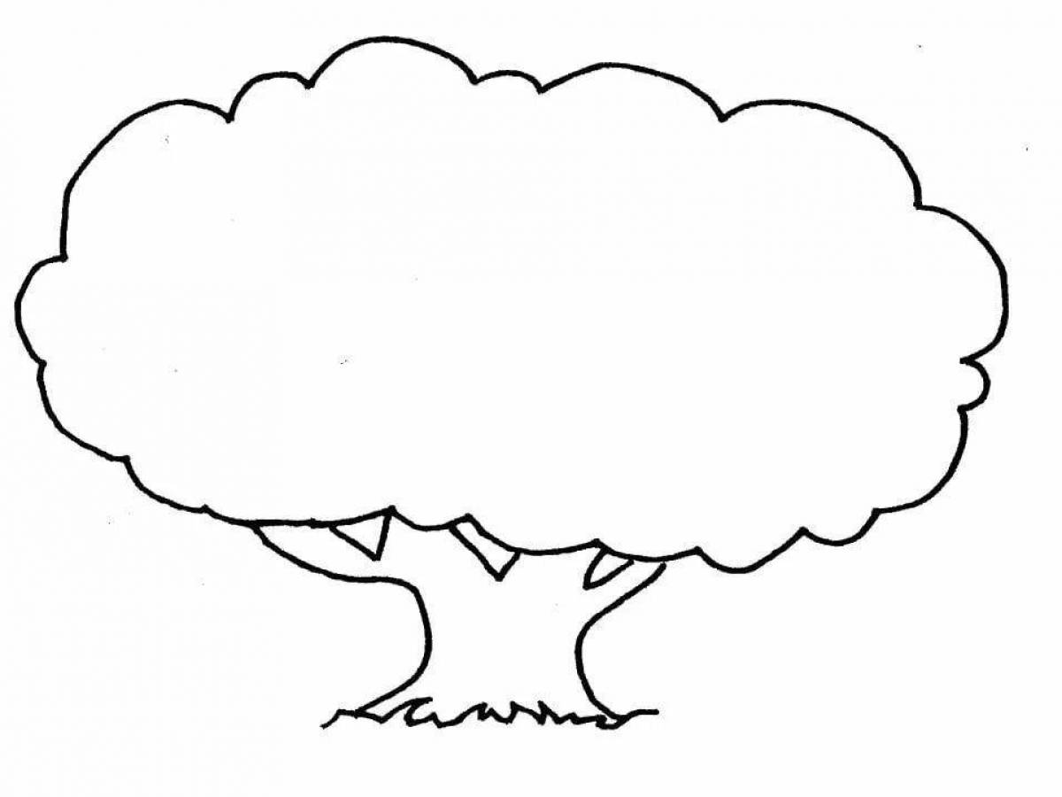 Adorable patterned tree coloring page