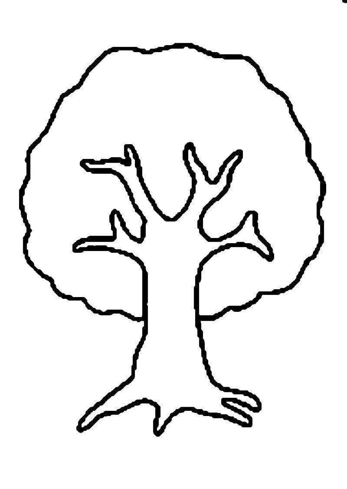 Exotic tree coloring page