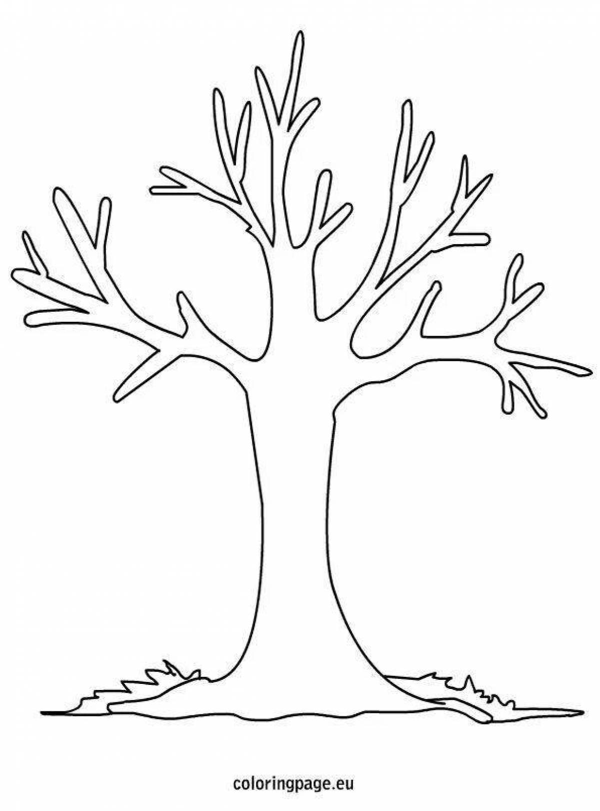Fancy tree coloring page