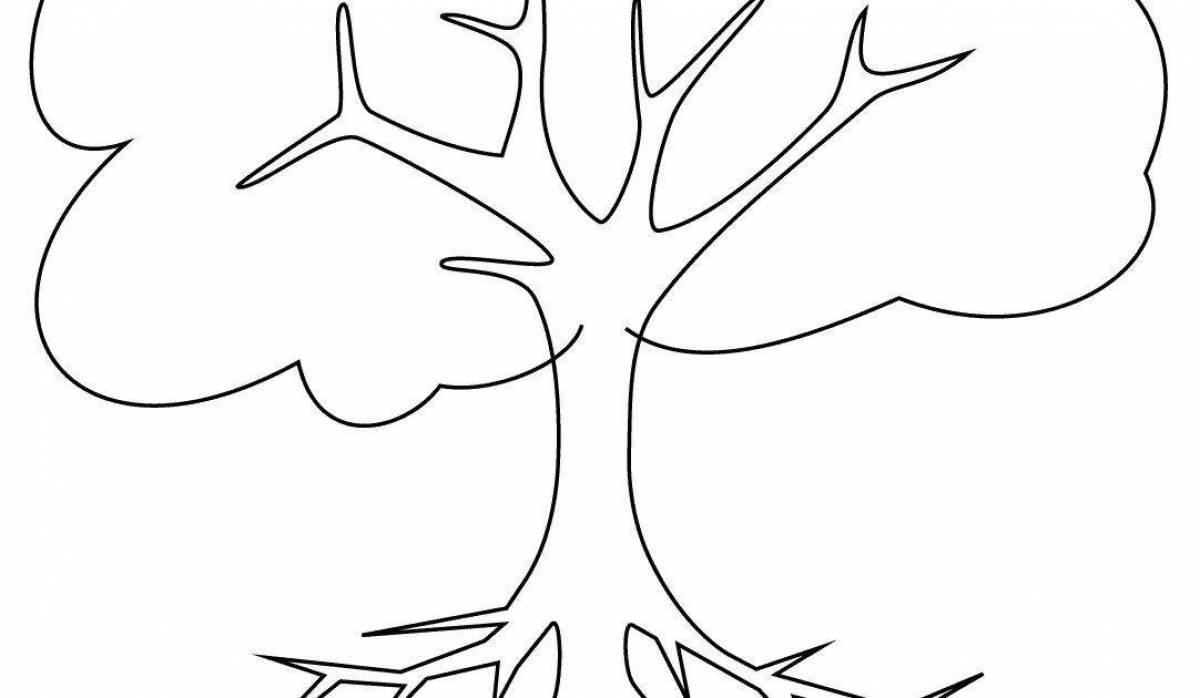 Coloring page with elegant tree pattern