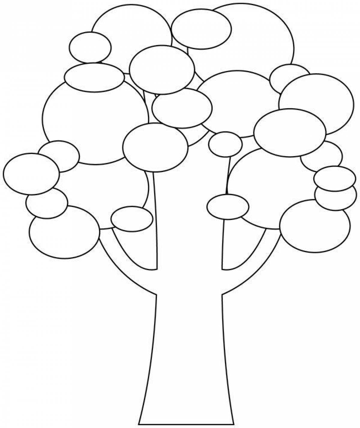 Creative pattern tree coloring page