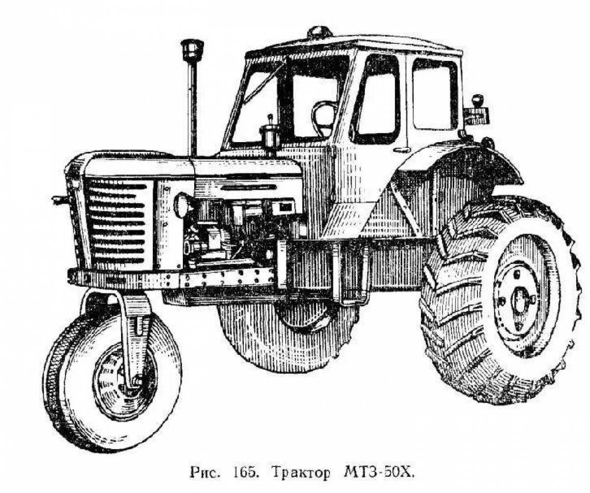 Coloring page charming MTZ tractor