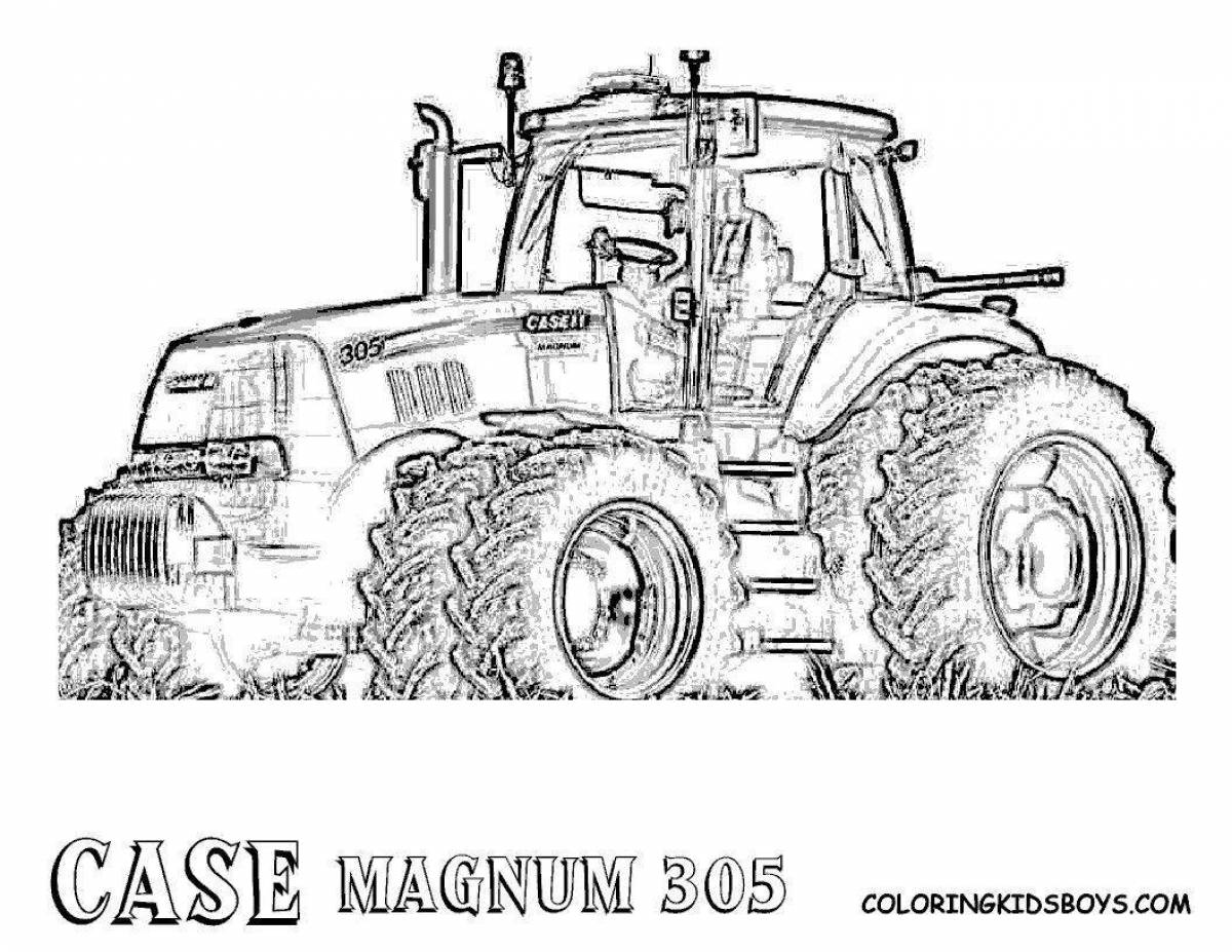 Coloring page cute mtz tractor