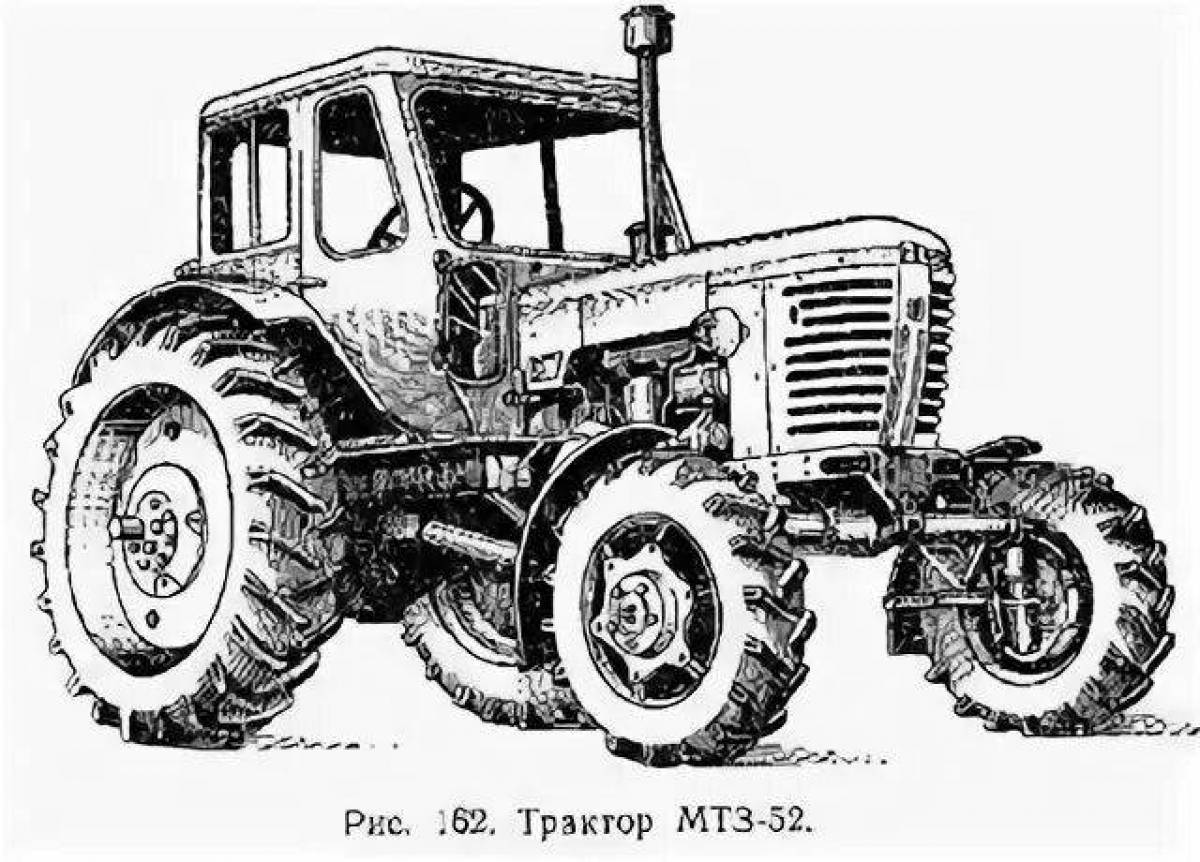Funny mtz tractor coloring book