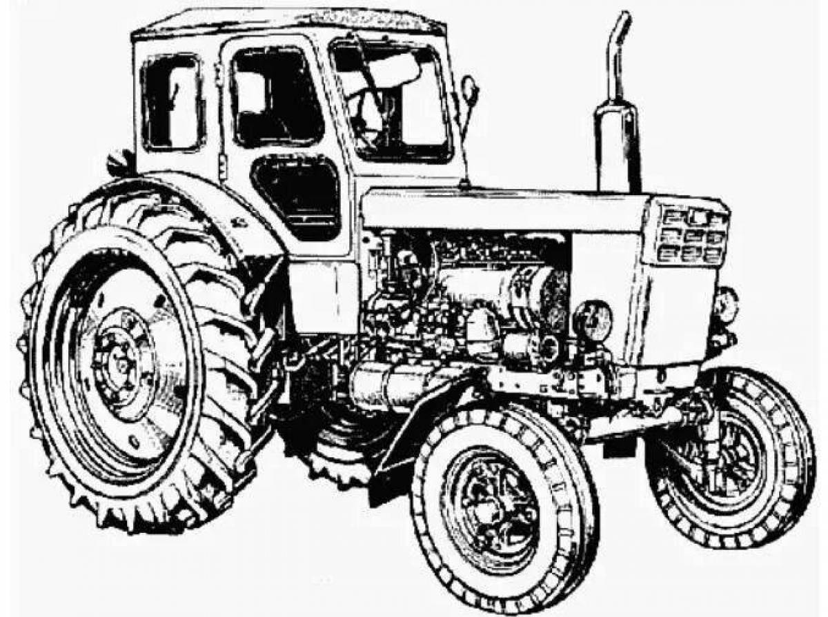 Dazzling MTZ tractor coloring book
