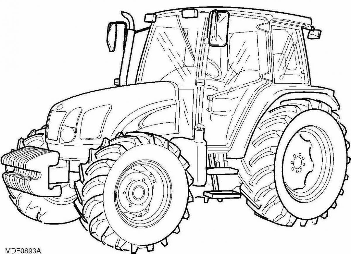 Coloring page glamorous mtz tractor
