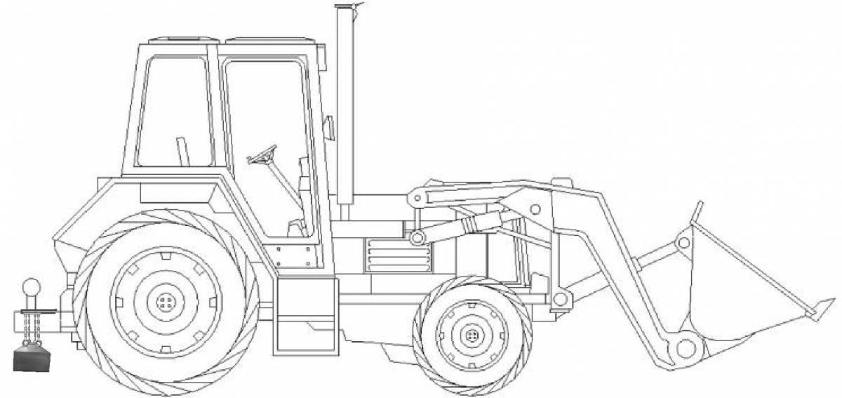 Coloring page gorgeous MTZ tractor