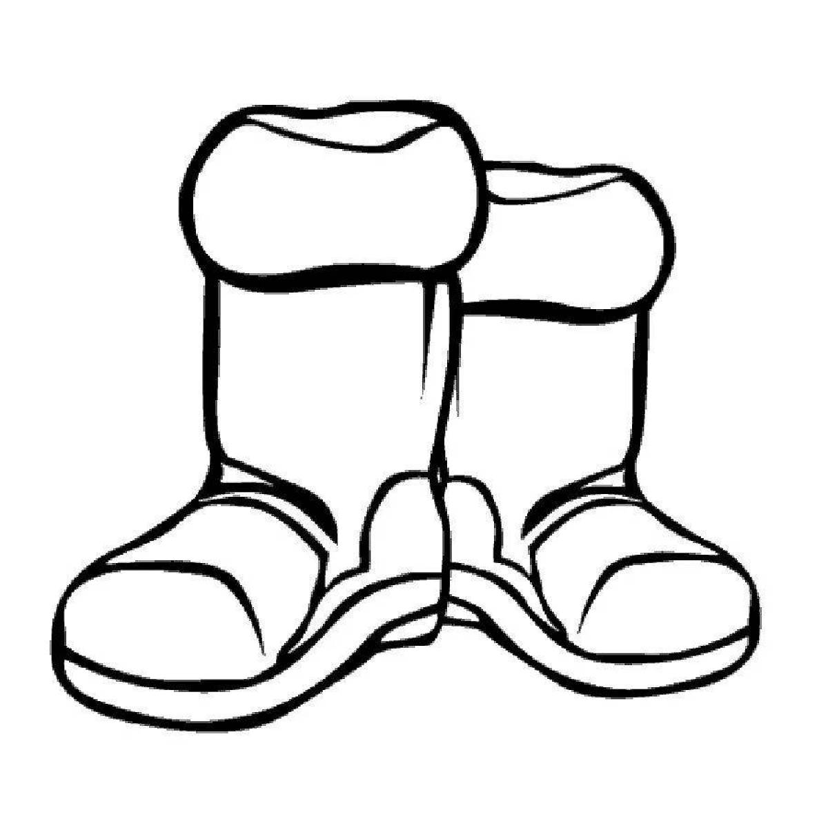 Coloring page festive winter shoes