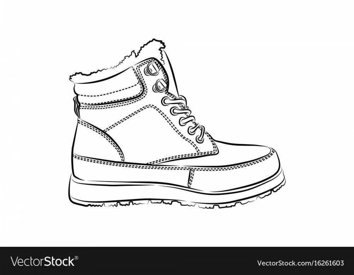 Colouring funny winter shoes