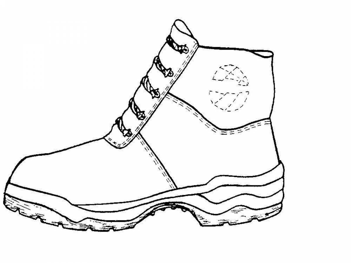 Coloring page sparkling winter shoes