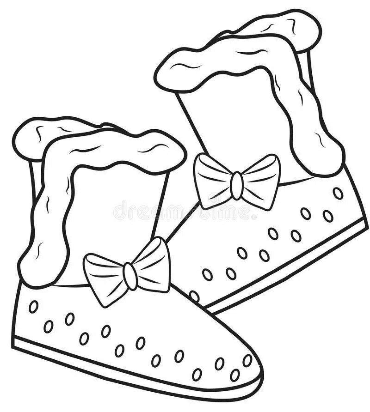Coloring page shiny winter shoes