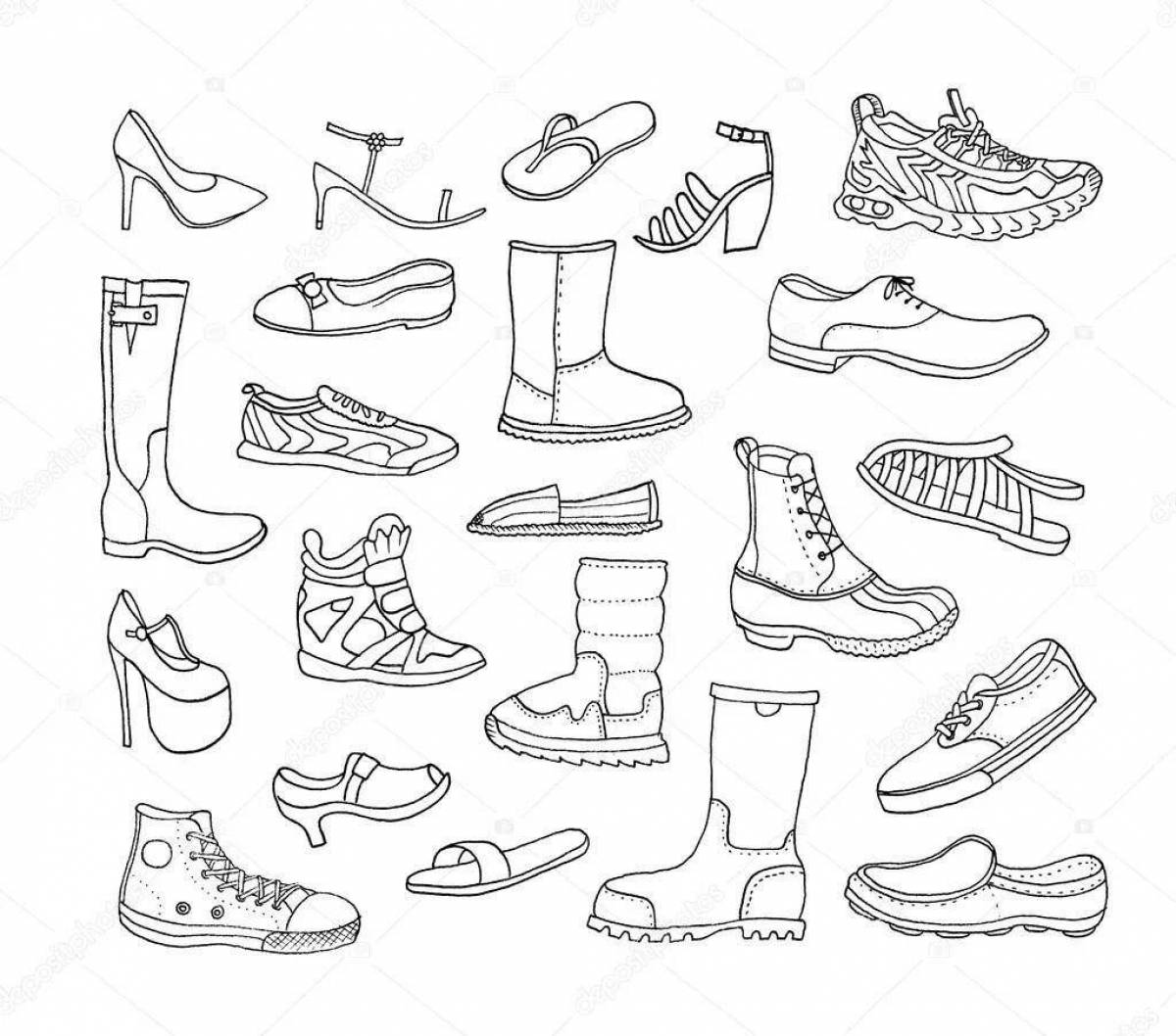 Coloring page winter shoes snug