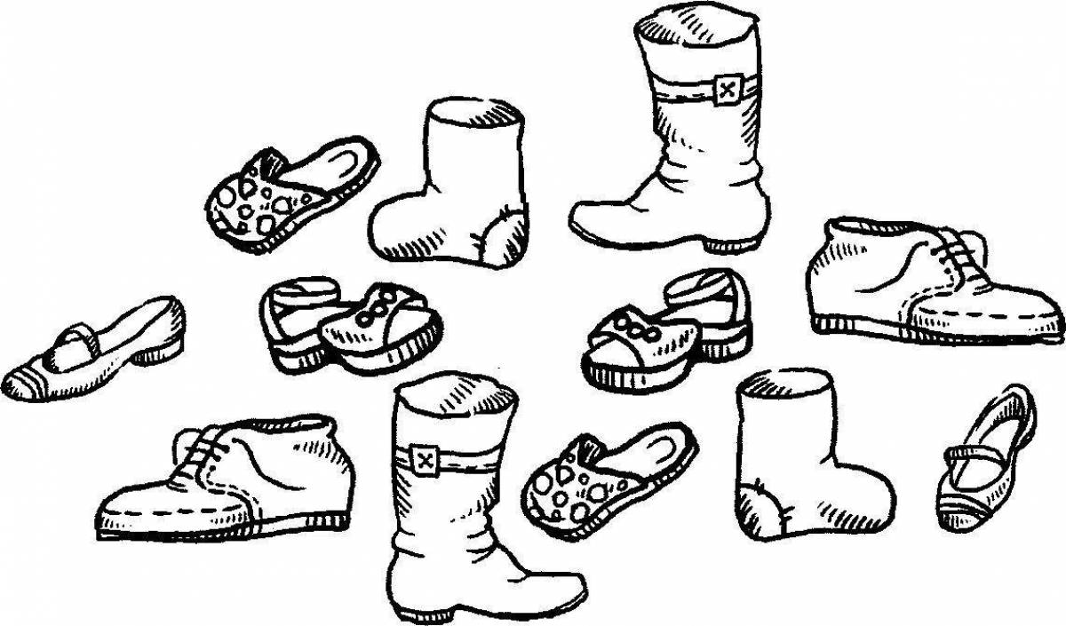 Coloring page comfortable winter shoes