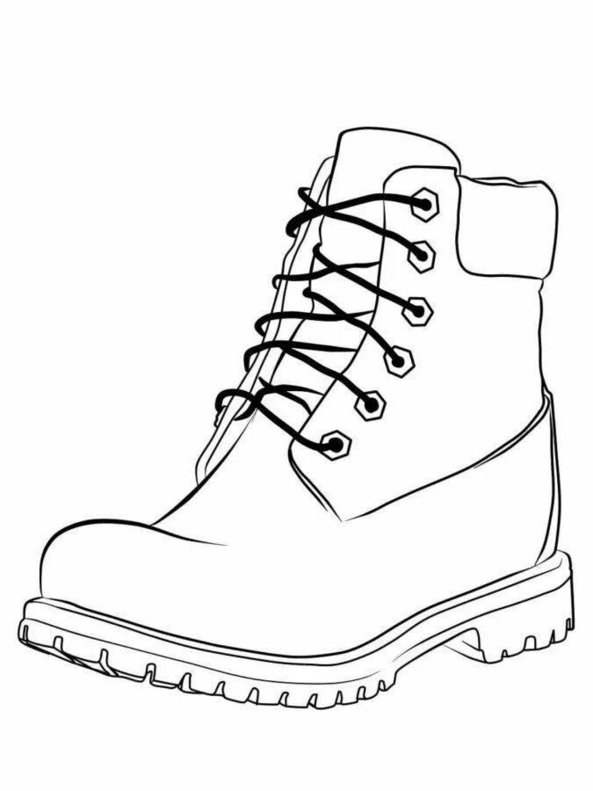Coloring page adorable winter shoes