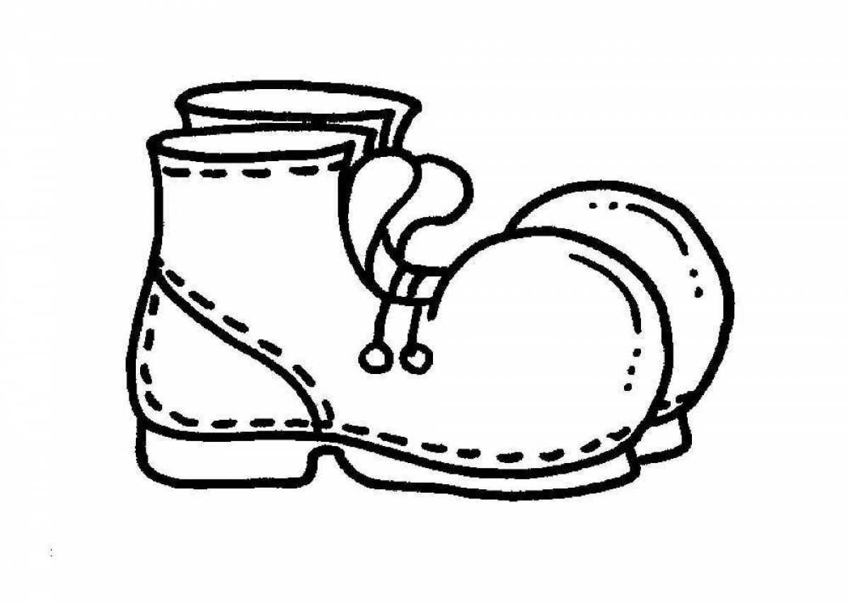 Coloring page stylish winter shoes