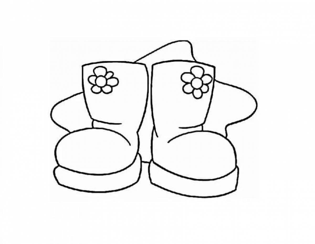 Coloring page fashionable winter shoes