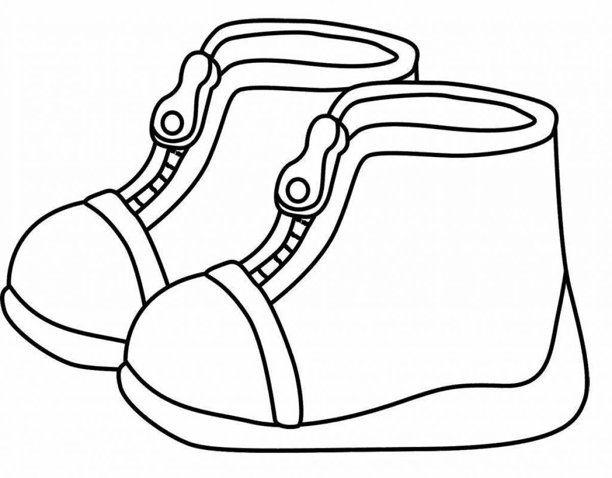 Coloring page elegant winter shoes
