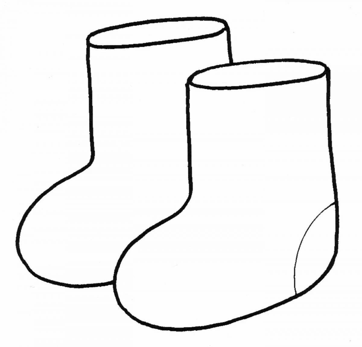 Detailed winter shoes coloring page