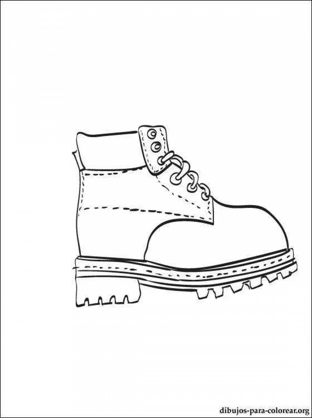 Coloring page intricate winter shoes